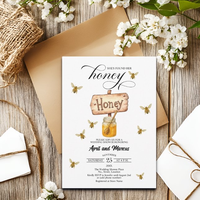 Invitation Elle A Trouvé Son Wedding shower De Signe Honey Ja (Créateur téléchargé)
