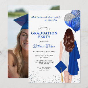 Invitation Elle Croyait Qu'Elle Pourrait Bleu Diplôme De Phot