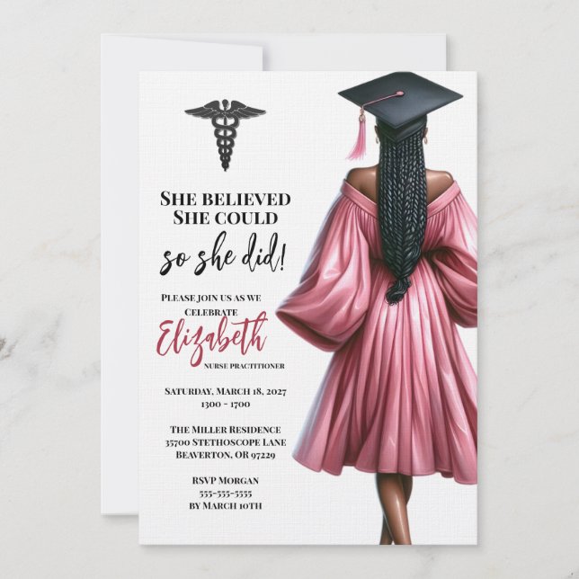 Invitation Elle Croyait Qu'Elle Pouvait Faire Ses Études (Devant)