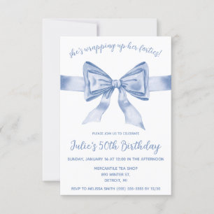 Invitation Elle enlève la quarantaine ! Anniversaire de Blue 