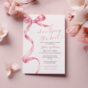 Invitation Elle est en train de nouer la Fête des mariées de