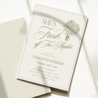 Invitation Elle est Fraîche du Marché Baby Shower