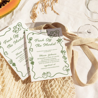 Invitation Elle est Fraîche du Marché Baby Shower
