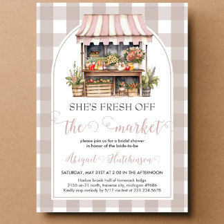 Invitation Elle est Fraîche du Marché Enterrement de Vie de J