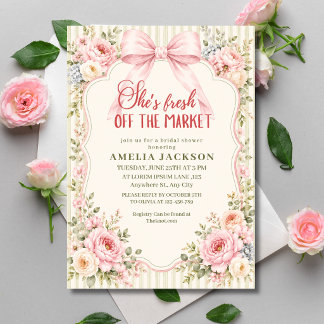 Invitation Elle est fraîche du marché floral bridal shower