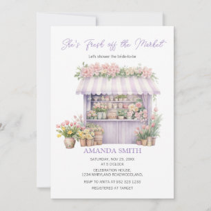 Invitation Elle est fraîche sur le marché Mariage lilas viole