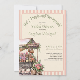 Invitation Elle est Fraîche sur le Marché Rose Rose Clair Ent
