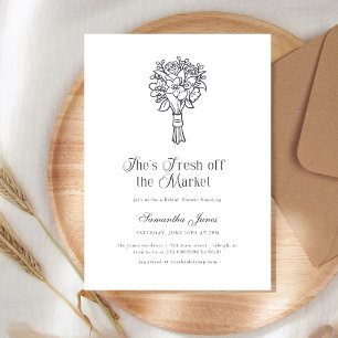 Invitation Elle est fraîche sur le marché Shower Floral de ma