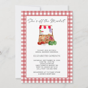 Invitation Elle est hors du marché Gingham Shower de Mariée