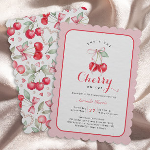 Invitation Elle est la cerise sur le Baby shower supérieur In