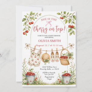 Invitation Elle Est La Cerise Sur Le Gâteau Baby Shower Fille