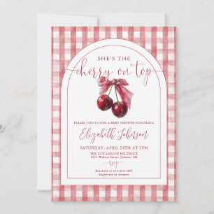 Invitation Elle est la cerise sur le gâteau Fille de l'arc Ba