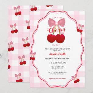 Invitation Elle est la cerise sur le gâteau Shower Rose à car