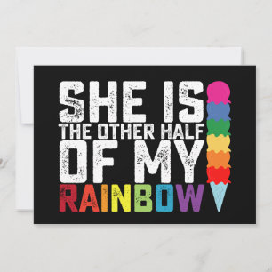 Invitation Elle Est L'Autre Moitié De Mon Rainbow Lesbian Gay