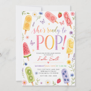 Invitation Elle est prête à éclater ! Baby Shower Glace d'été