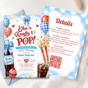 Invitation Elle est prête à éclater Fête prénatale pour garço