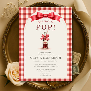Invitation Elle est prête à éclore Coquette Bow Baby Shower