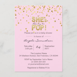Invitation Elle est prête à faire du Baby shower de fille ros