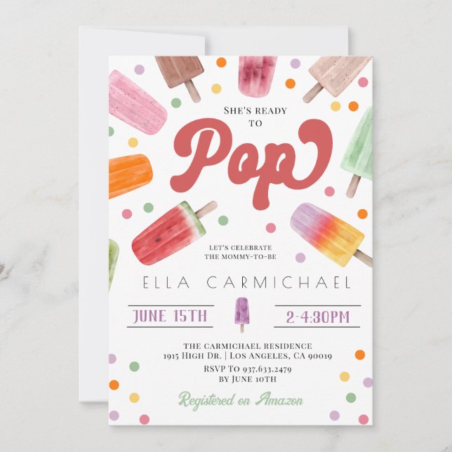 Invitation Elle est prête à faire du Baby shower populaire (Devant)
