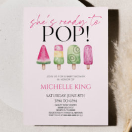 Invitation Elle est prête à pop ! Baby shower Popsicle