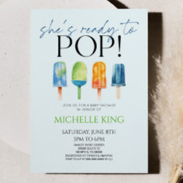 Invitation Elle est prête à pop ! Baby shower Popsicle