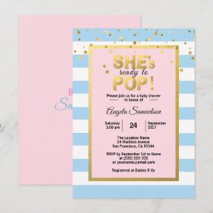 Invitation Elle est prête à POP Genre Garçon Baby shower FILL