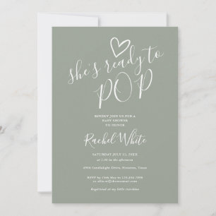 Invitation Elle est prête pour une fête de naissance bébé de