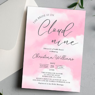 Invitation Elle est sur Cloud 9 Fête des mariées rose