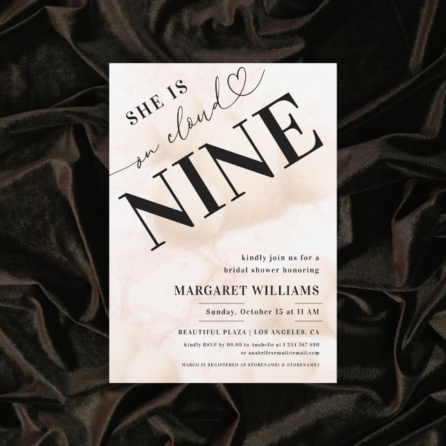 Invitation Elle est sur Cloud Nine Fête des mariées de script (Créateur téléchargé)