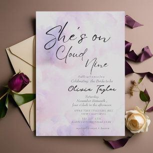 Invitation Elle est sur le nuage 9 Fête des mariées rose pâle