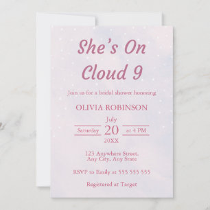 Invitation Elle est sur nuage 9 Pastel Dreamy Fête des mariée