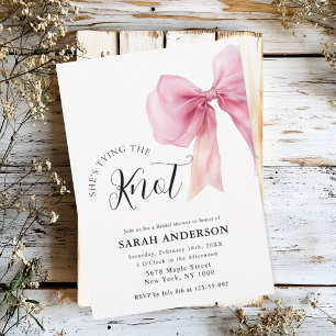 Invitation Elle est Tying the Knot Fête des mariées arc rose