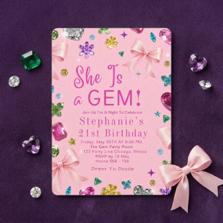 Invitation Elle Est Un Diamant Fête D'anniversaire 21 Ans Mod