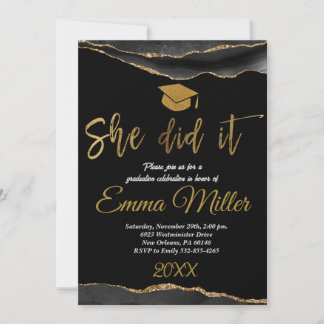 Invitation Elle L'A Fait Graduation Party