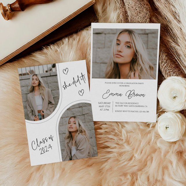 Invitation Elle L'A Fait Invitation, Diplôme Supérieur (Créateur téléchargé)