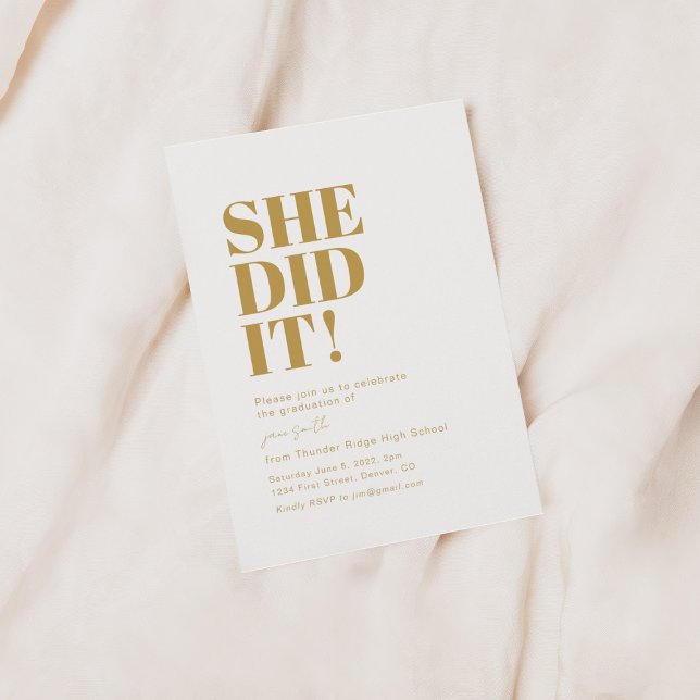 Invitation Elle L'A Fait ! Modèle de l'invitation de la fête  (Créateur téléchargé)