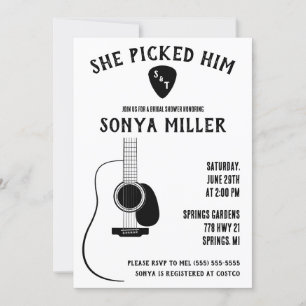 Invitation Elle L'A Pris ! Guitare et Fête des mariées de pré