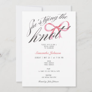 Invitation Elle noue la Fête des mariées de coquette de la bo