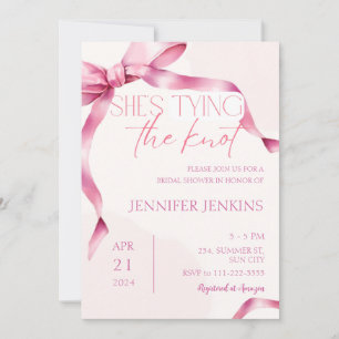 Invitation Elle noue la Fête des mariées de la cou rose