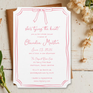 Invitation Elle noue la Fête des mariées de la main tirée par
