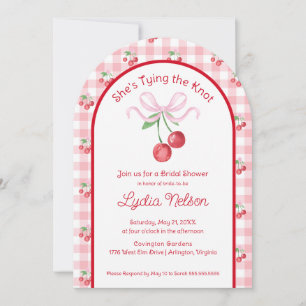 Invitation Elle noue la mariée cerise Coquette