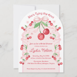 Invitation Elle noue la mariée cerise Coquette