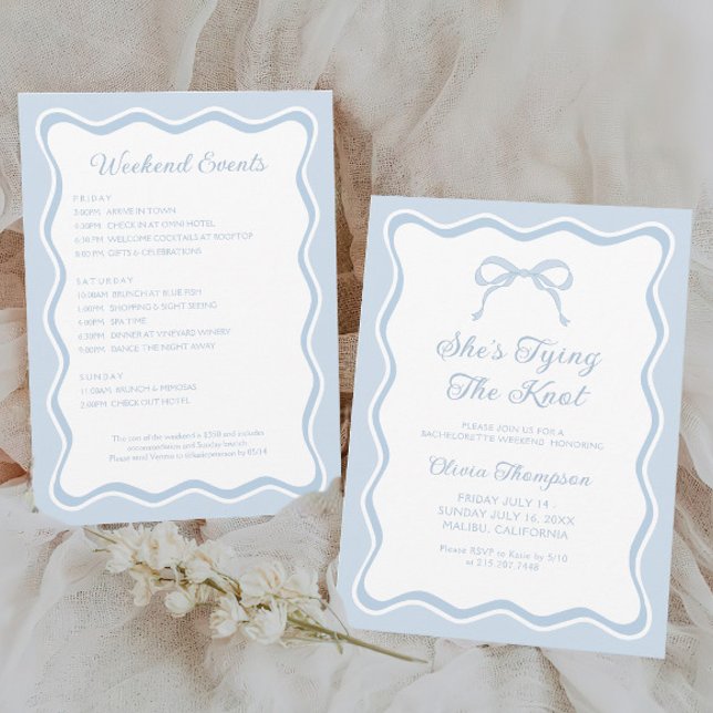 Invitation Elle noue le noeud Bachelorette Bachelorette Party (Créateur téléchargé)