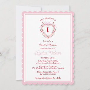 Invitation Elle noue le noeud cerise Fête des mariées Monogra