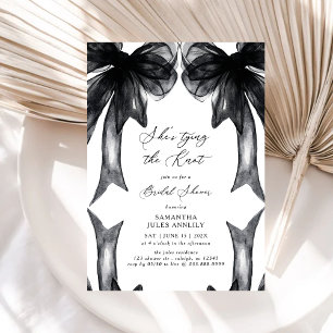 Invitation Elle Noue Le Nœud Noir Fête de Mariage