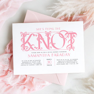 Invitation Elle Noue Le Nœud Rose Rose Mariage