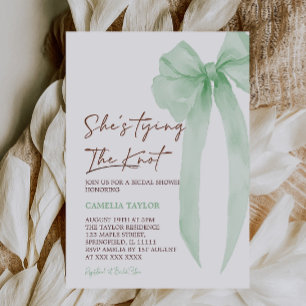 Invitation Elle Noue Le Nœud Vert Baignoire De Mariée