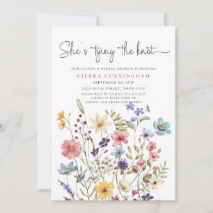 Invitation Elle Noue les Fils de Mariage Fête de Fleurs de Ma