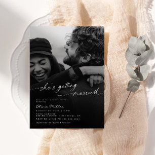 Invitation Elle se marie Photo Baby Shower