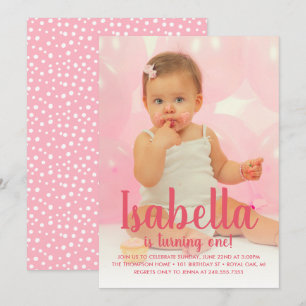 Invitation Elle tourne la première photo d'anniversaire d'une